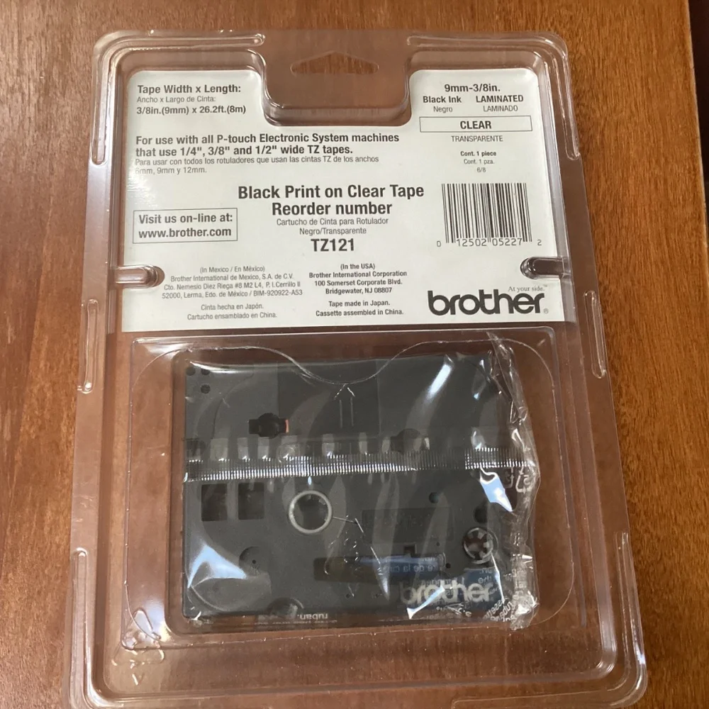 Brother TZ-121 P-touch Electronic Labeling System 3/8” width (9mm)